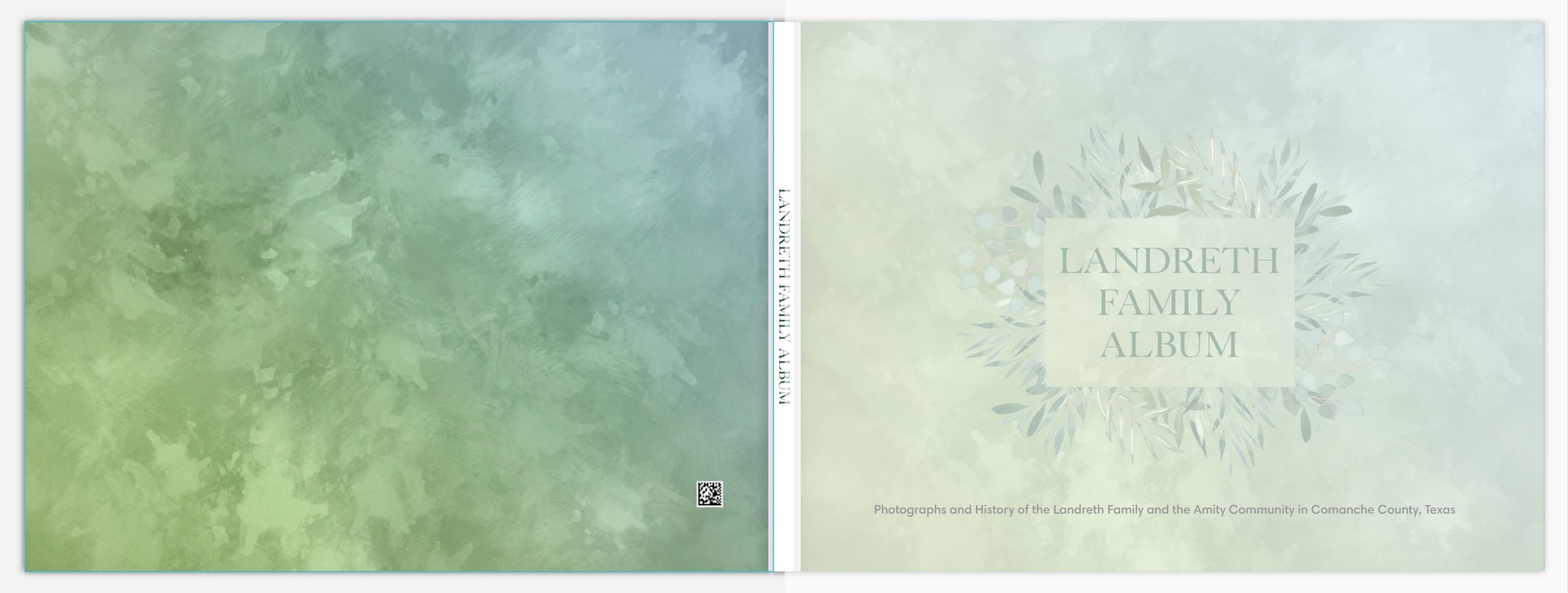 Cover spread of the Landreth Family Album